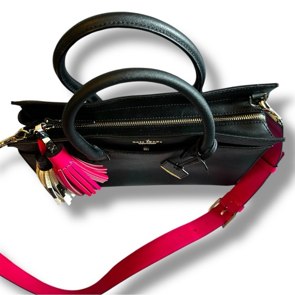 Kate Spade Black Cameron Street Candace handbag with striped strap & tassel - Picture 6 of 15